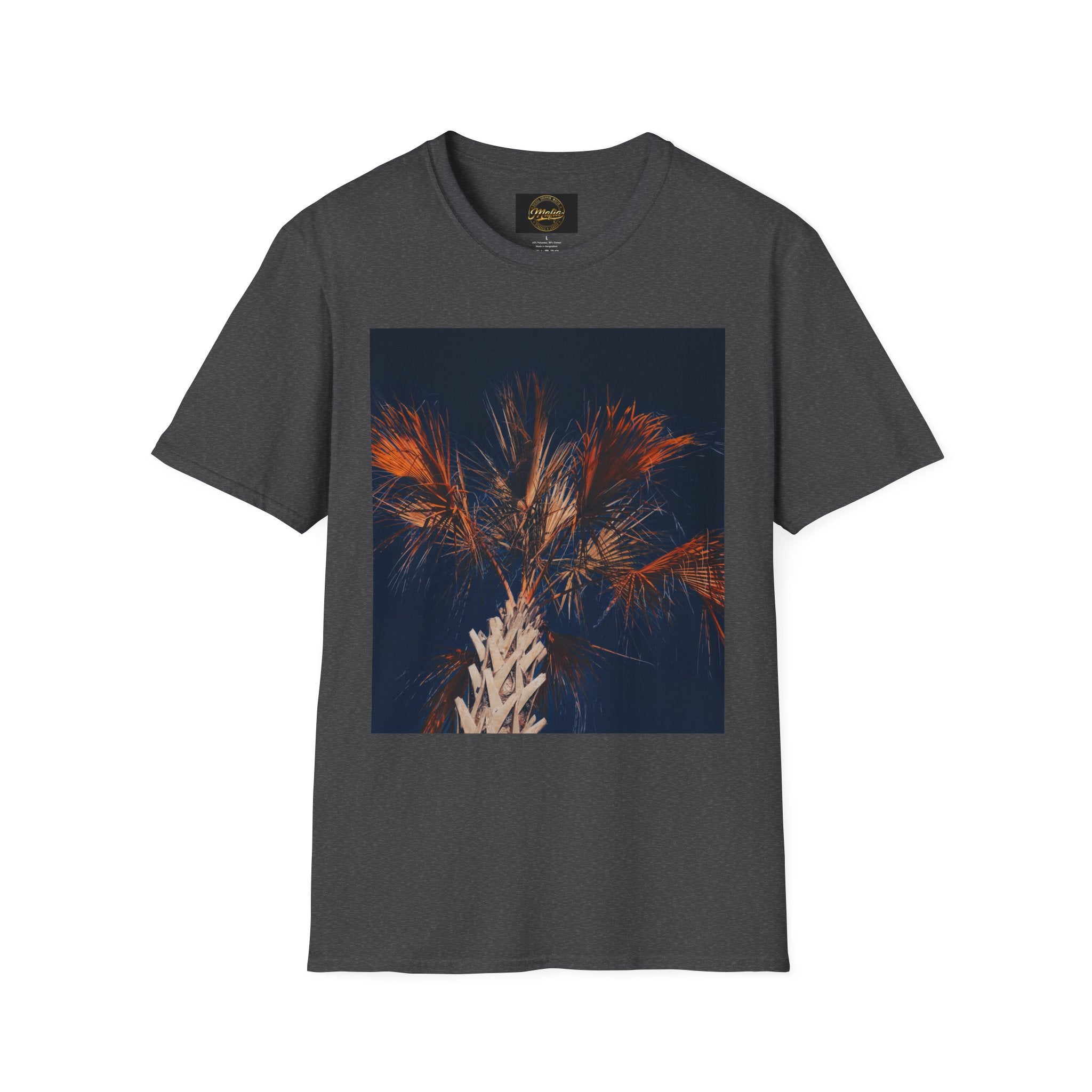 Palm Night Photo T-Shirt — Moody Sunset Palm Tree Tee