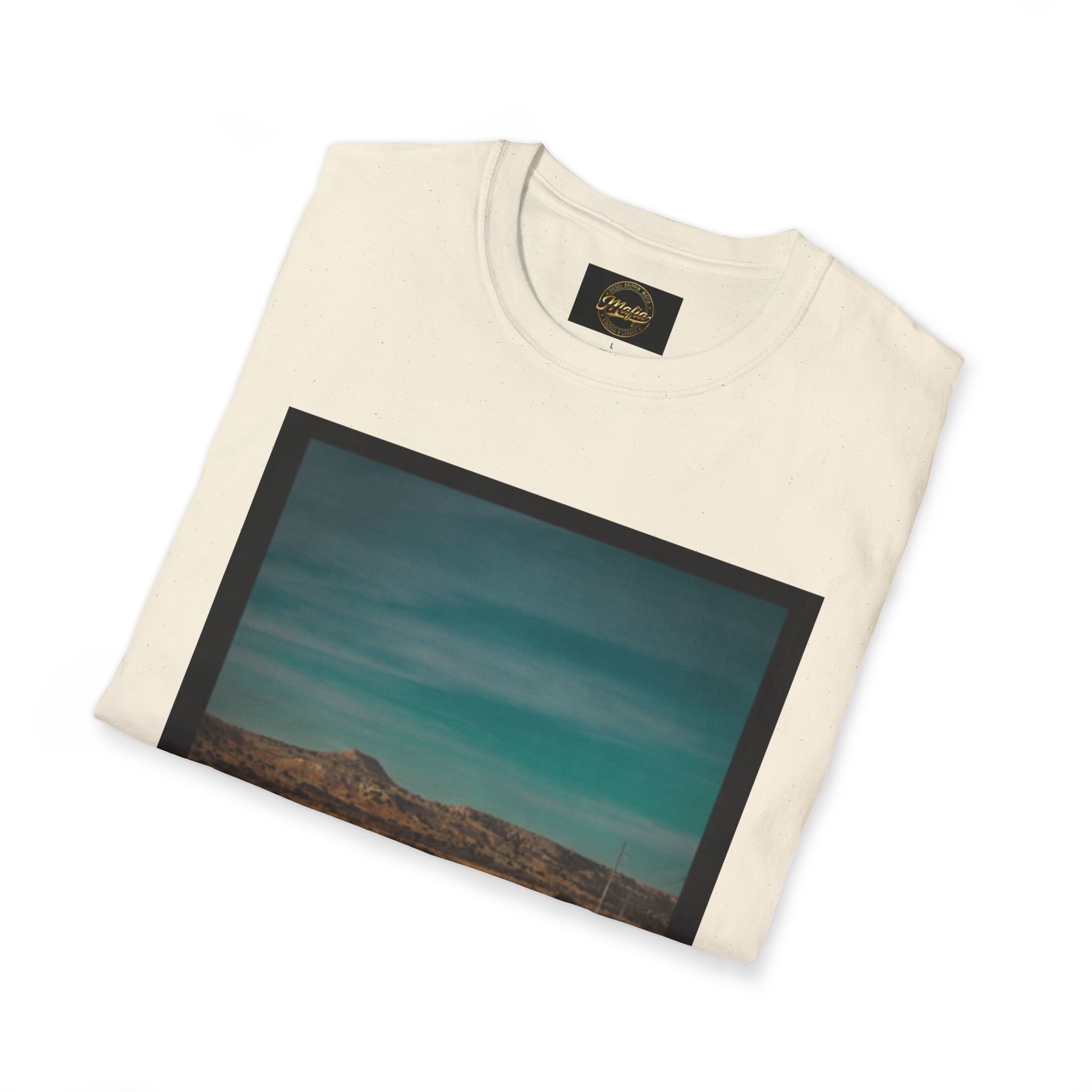 West Texas Desert tee shirt with “hustle" Signature