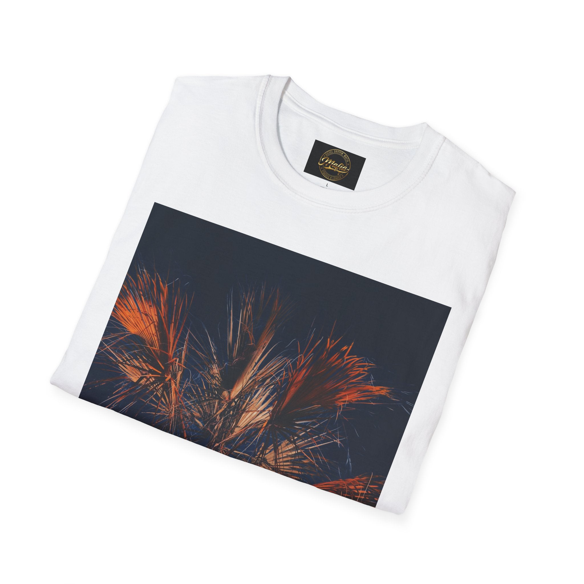 Palm Night Photo T-Shirt — Moody Sunset Palm Tree Tee