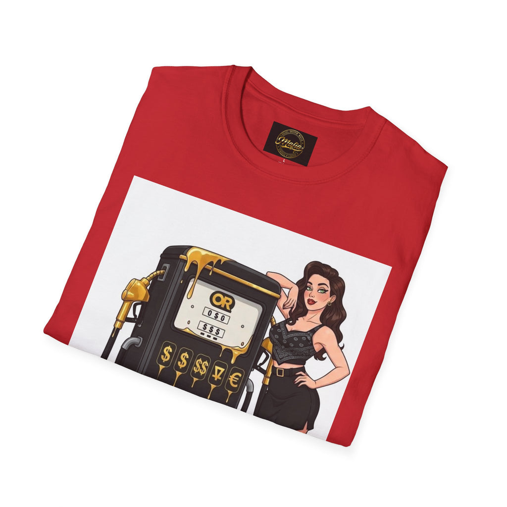 Pin-Up Girl Gas Pump T-Shirt — Diesel Drip'n Mafia Vintage Fuel Art Tee