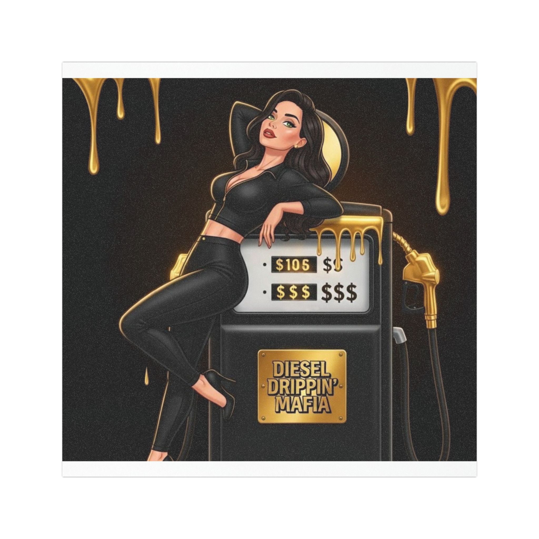 Car Magnet — Diesel Drippin' Mafia Pinup Gas Pump Design