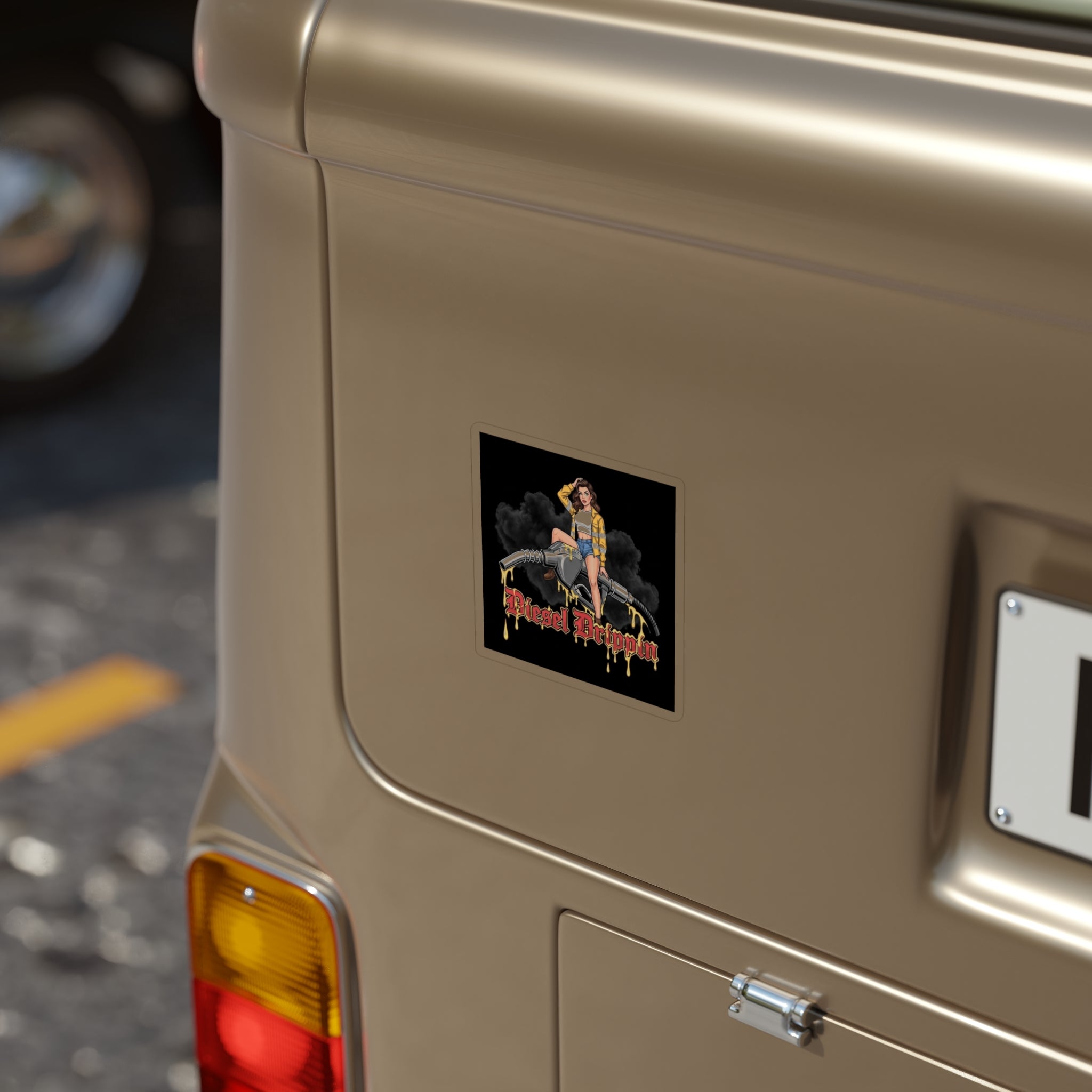 Diesel Drippin' Gas Pump Pinup Sticker — Die‑Cut Outdoor Decal