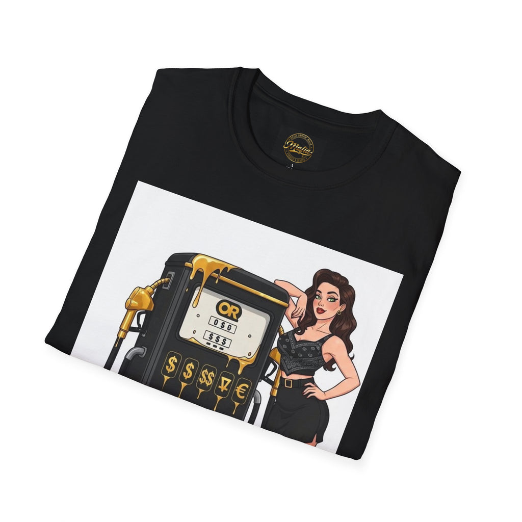 Pin-Up Girl Gas Pump T-Shirt — Diesel Drip'n Mafia Vintage Fuel Art Tee