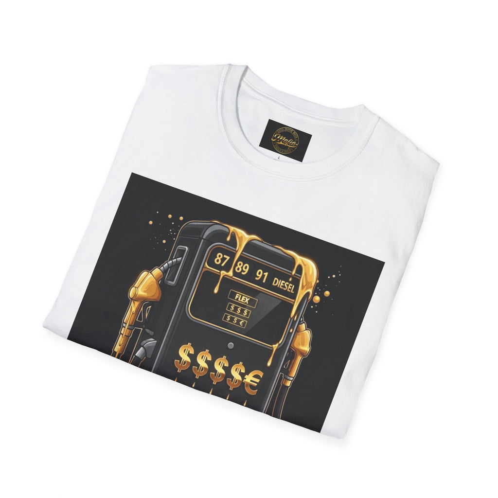 Gas Pump Gold Tee — "Diesel-Diamond Mafia" Retro Fuel Design T-Shirt