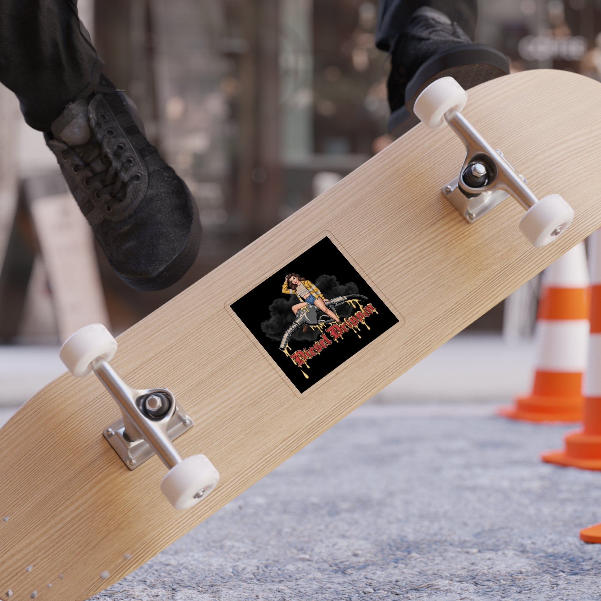 Diesel Drippin' Gas Pump Pinup Sticker — Die‑Cut Outdoor Decal