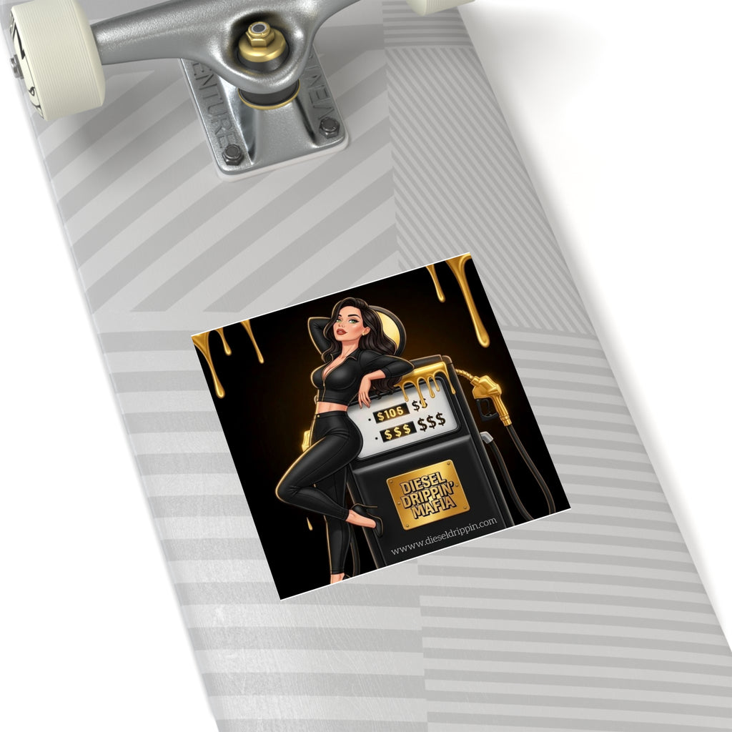 Diesel Drippin' Mafia Sticker — Glam Gas Pump Square Sticker (Indoor/Outdoor)