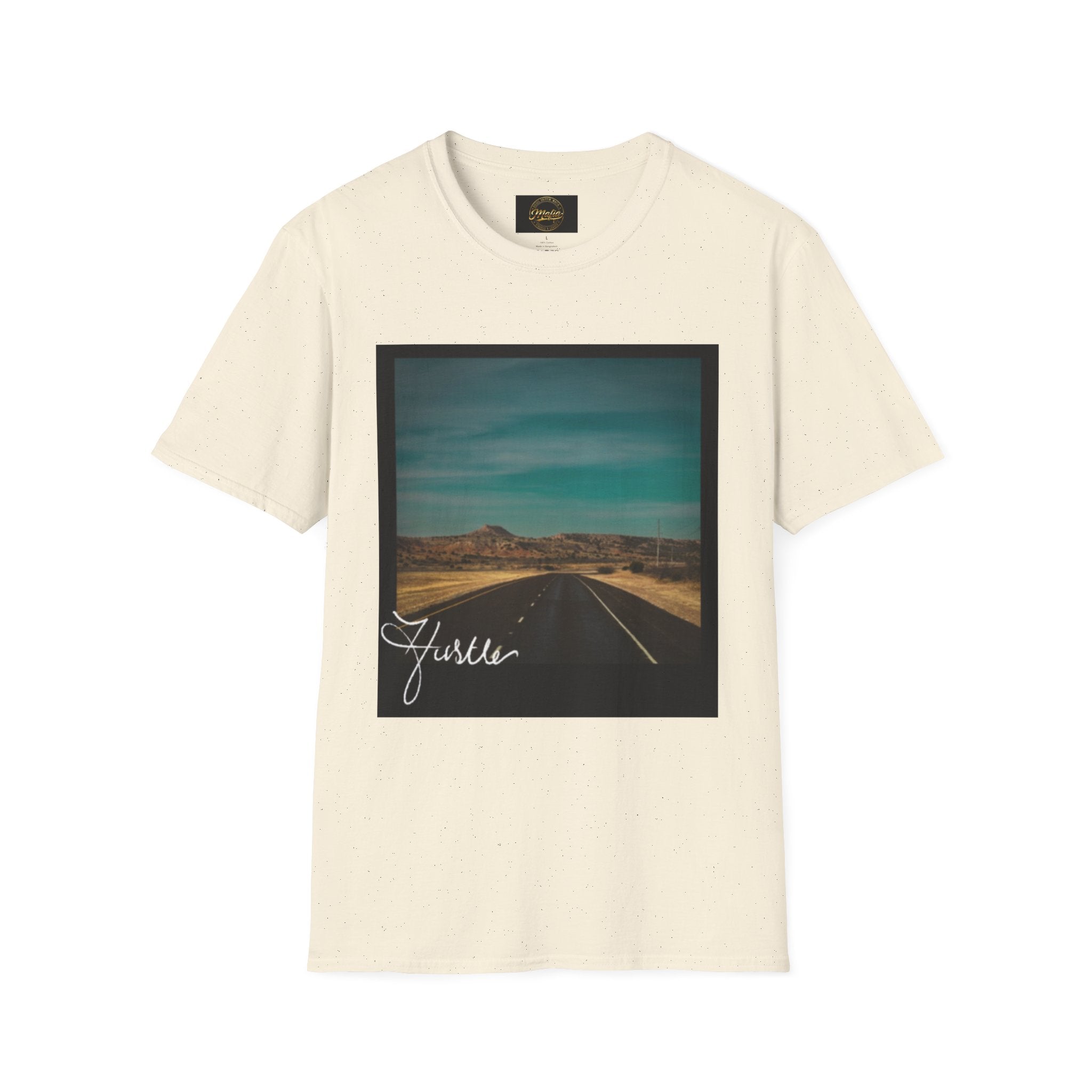 West Texas Desert tee shirt with “hustle" Signature