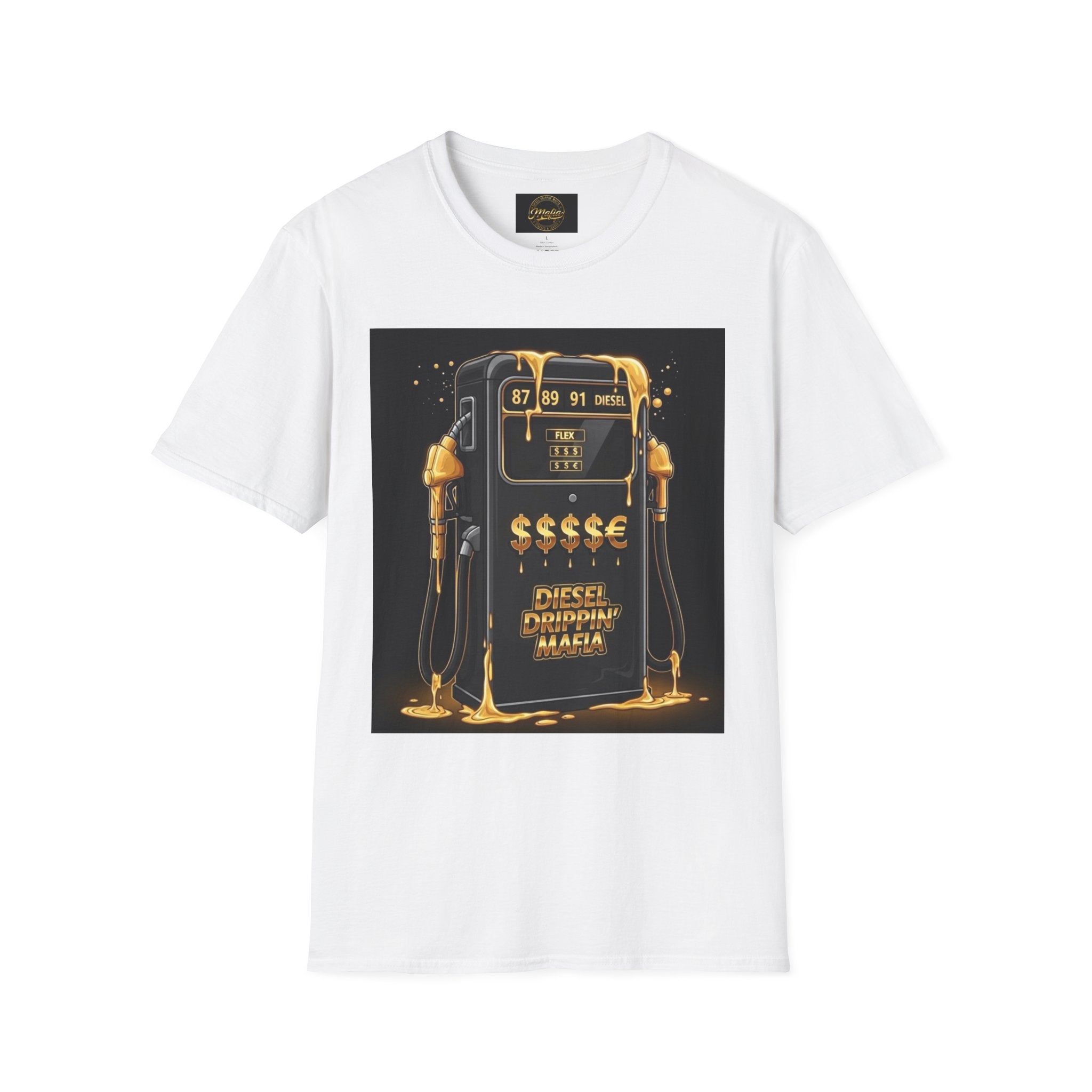 Gas Pump Gold Tee — "Diesel-Diamond Mafia" Retro Fuel Design T-Shirt