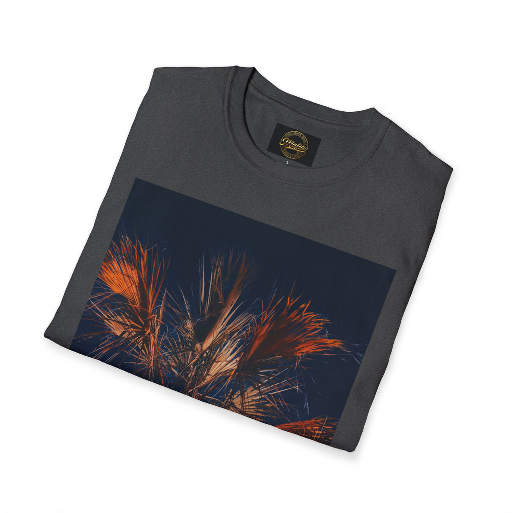 Palm Night Photo T-Shirt — Moody Sunset Palm Tree Tee