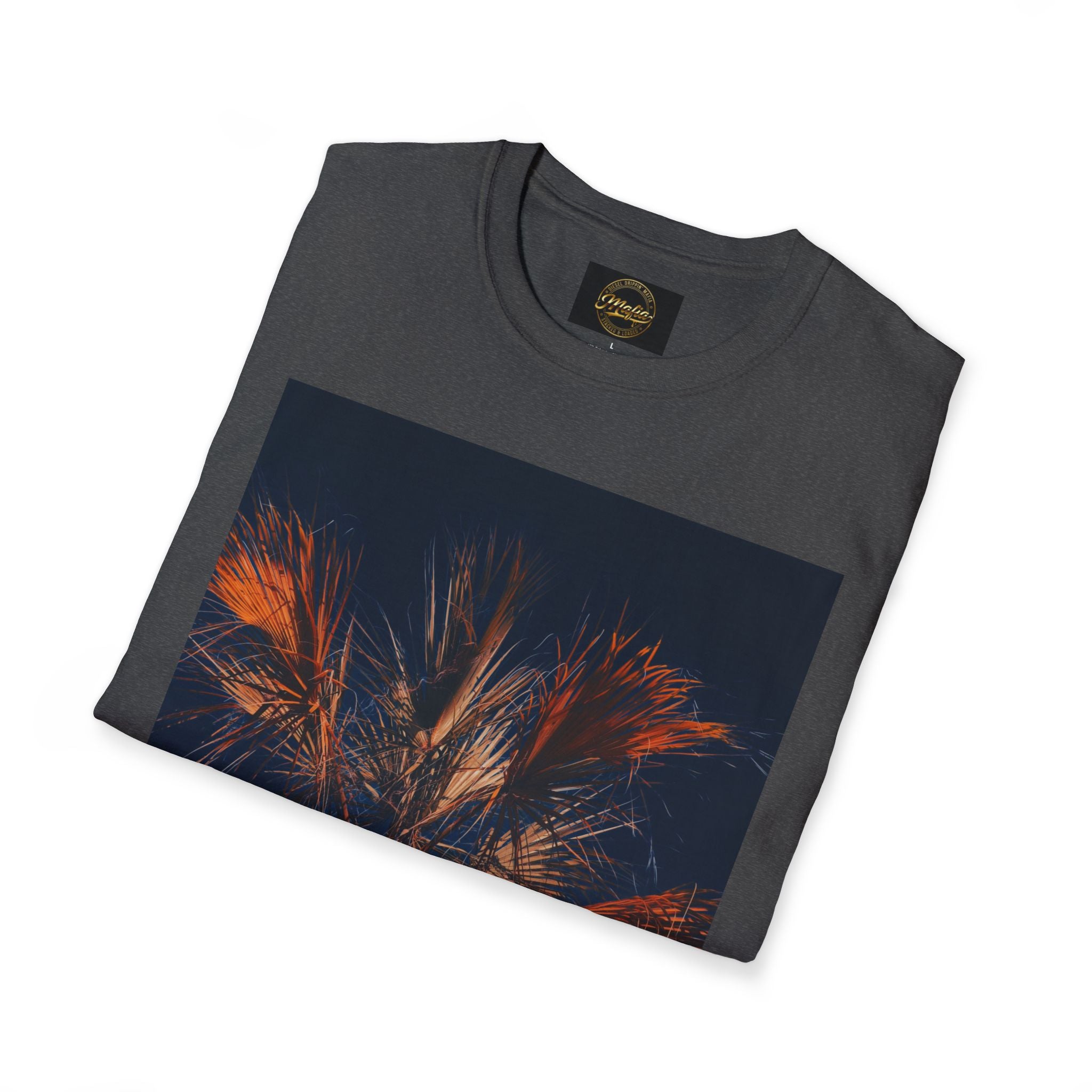 Palm Night Photo T-Shirt — Moody Sunset Palm Tree Tee
