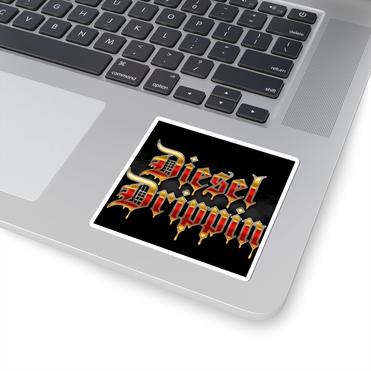 Diesel Drippin' Kiss-Cut Sticker — Bold Gothic Gold & Red Drip Decal