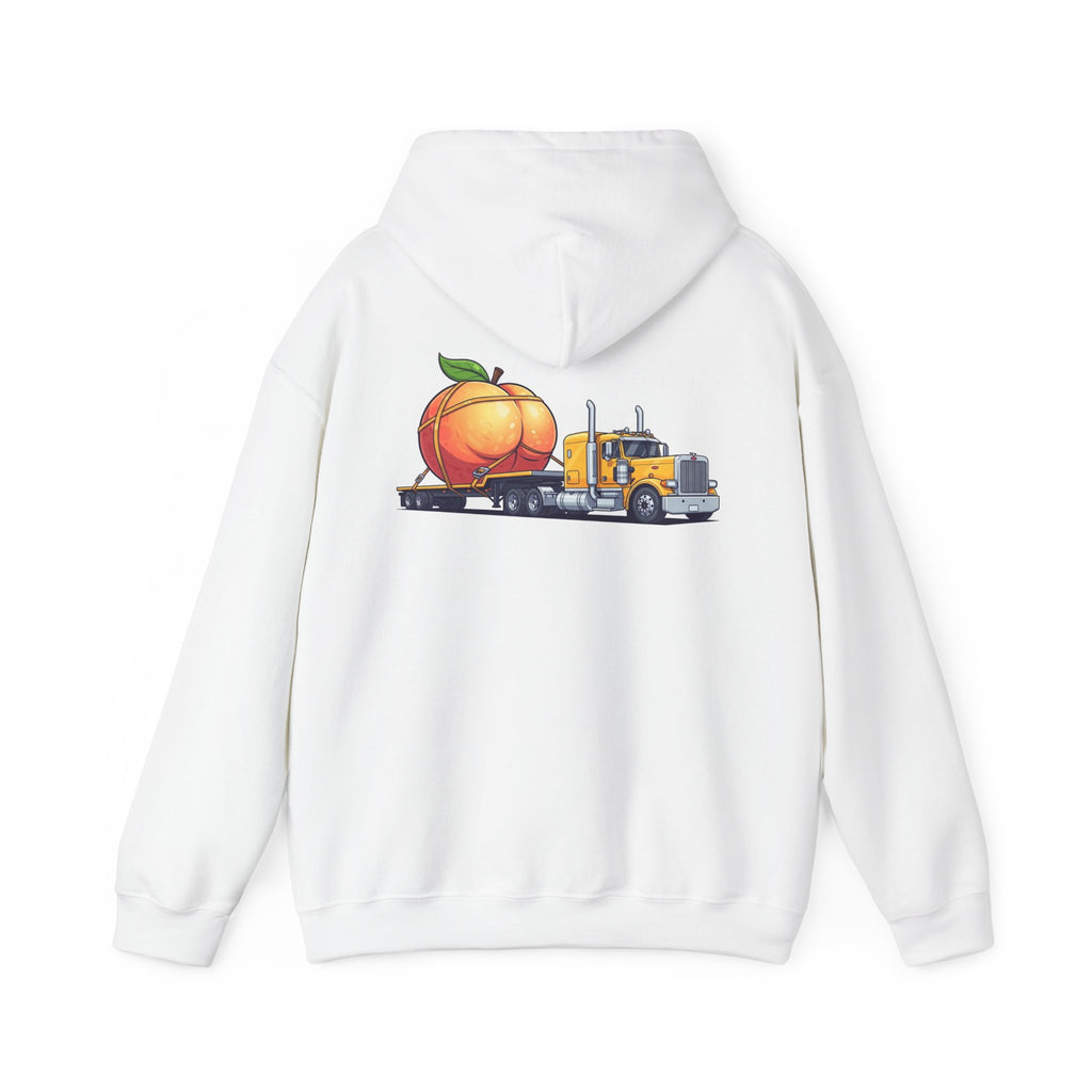 Haulin A$$– Trucking Peach Graphic Hooded Sweatshirt