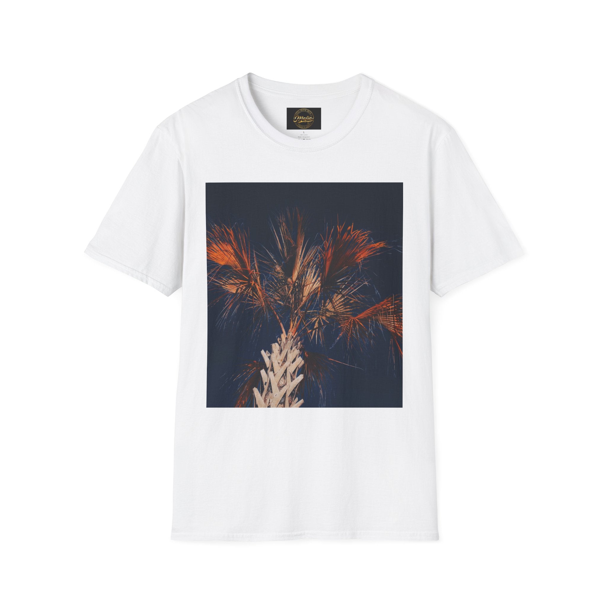 Palm Night Photo T-Shirt — Moody Sunset Palm Tree Tee