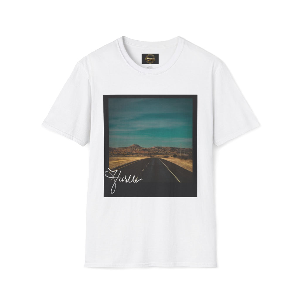 West Texas Desert tee shirt with “hustle" Signature