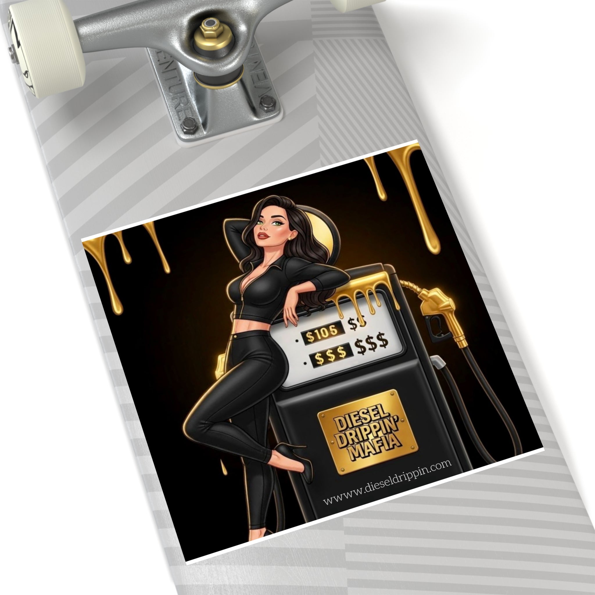 Diesel Drippin' Mafia Sticker — Glam Gas Pump Square Sticker (Indoor/Outdoor)