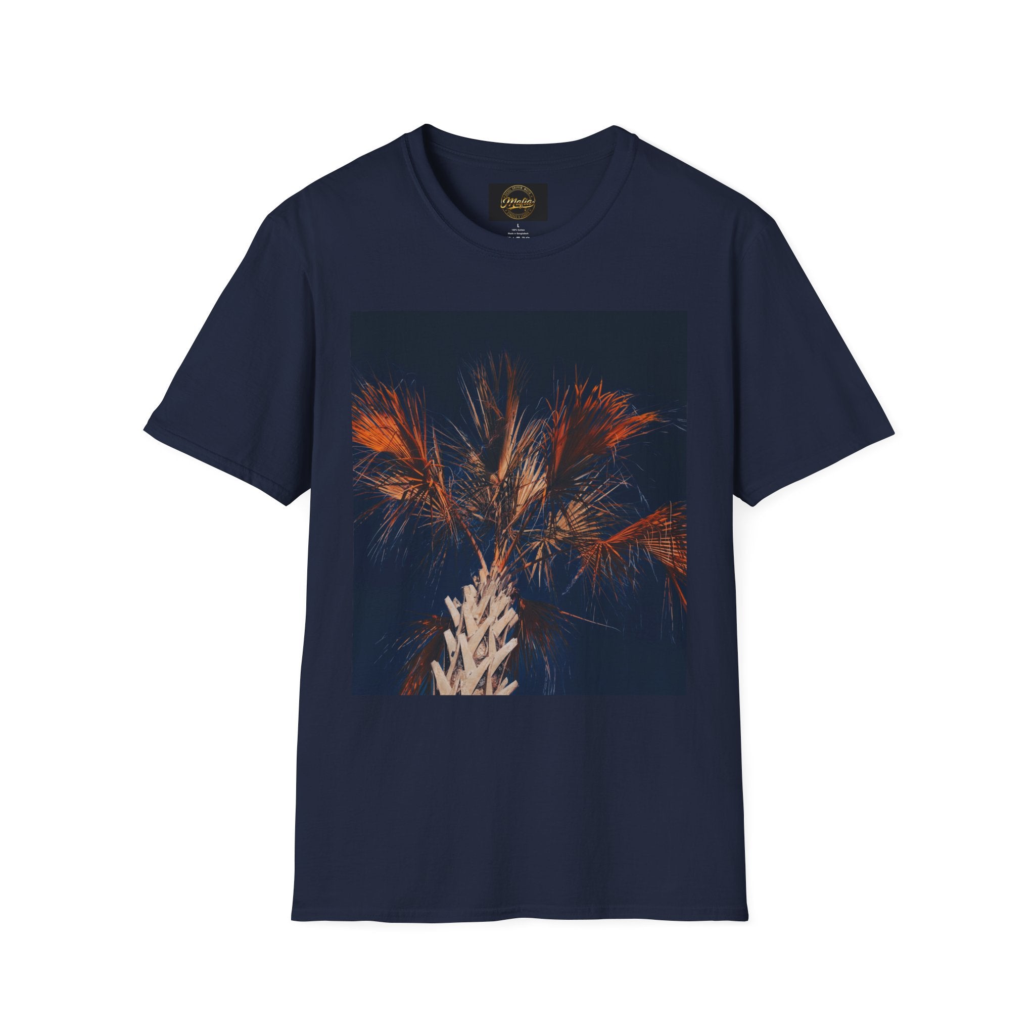 Palm Night Photo T-Shirt — Moody Sunset Palm Tree Tee