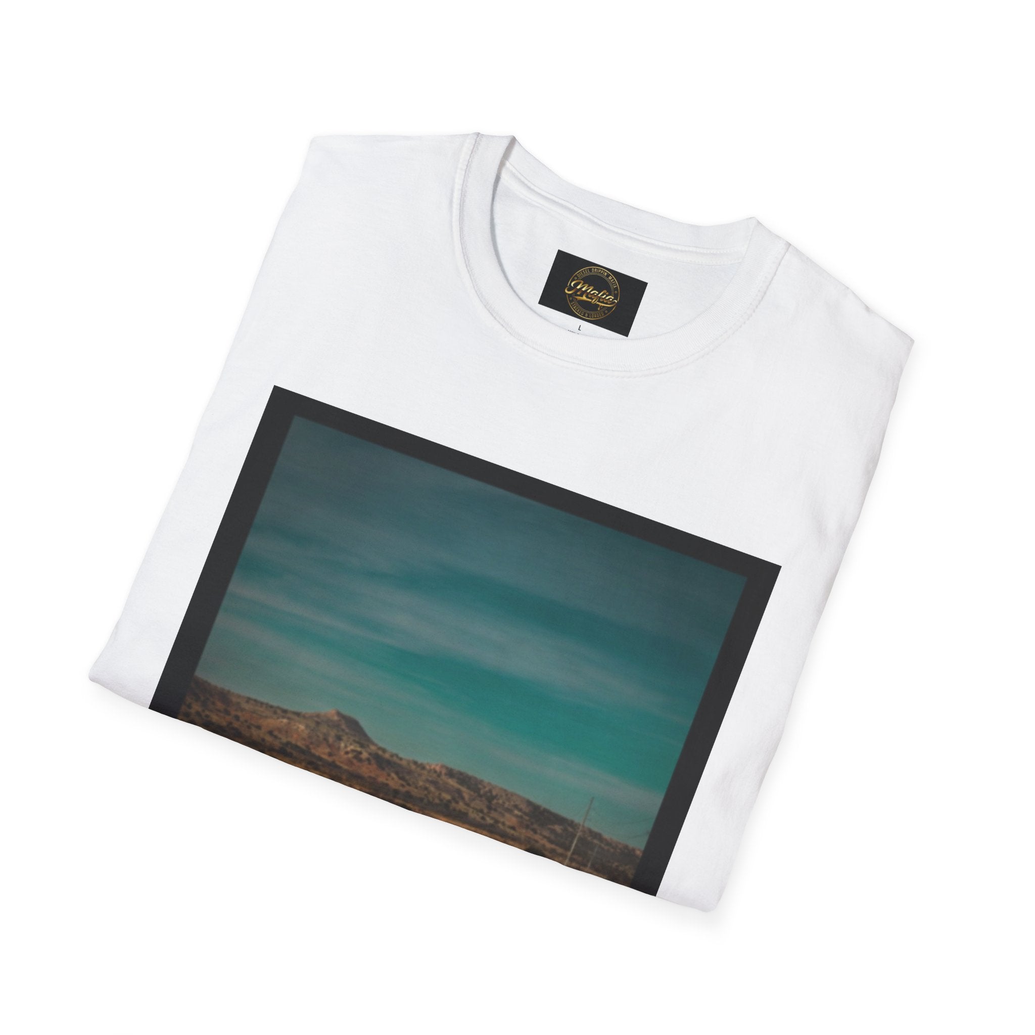 West Texas Desert tee shirt with “hustle" Signature