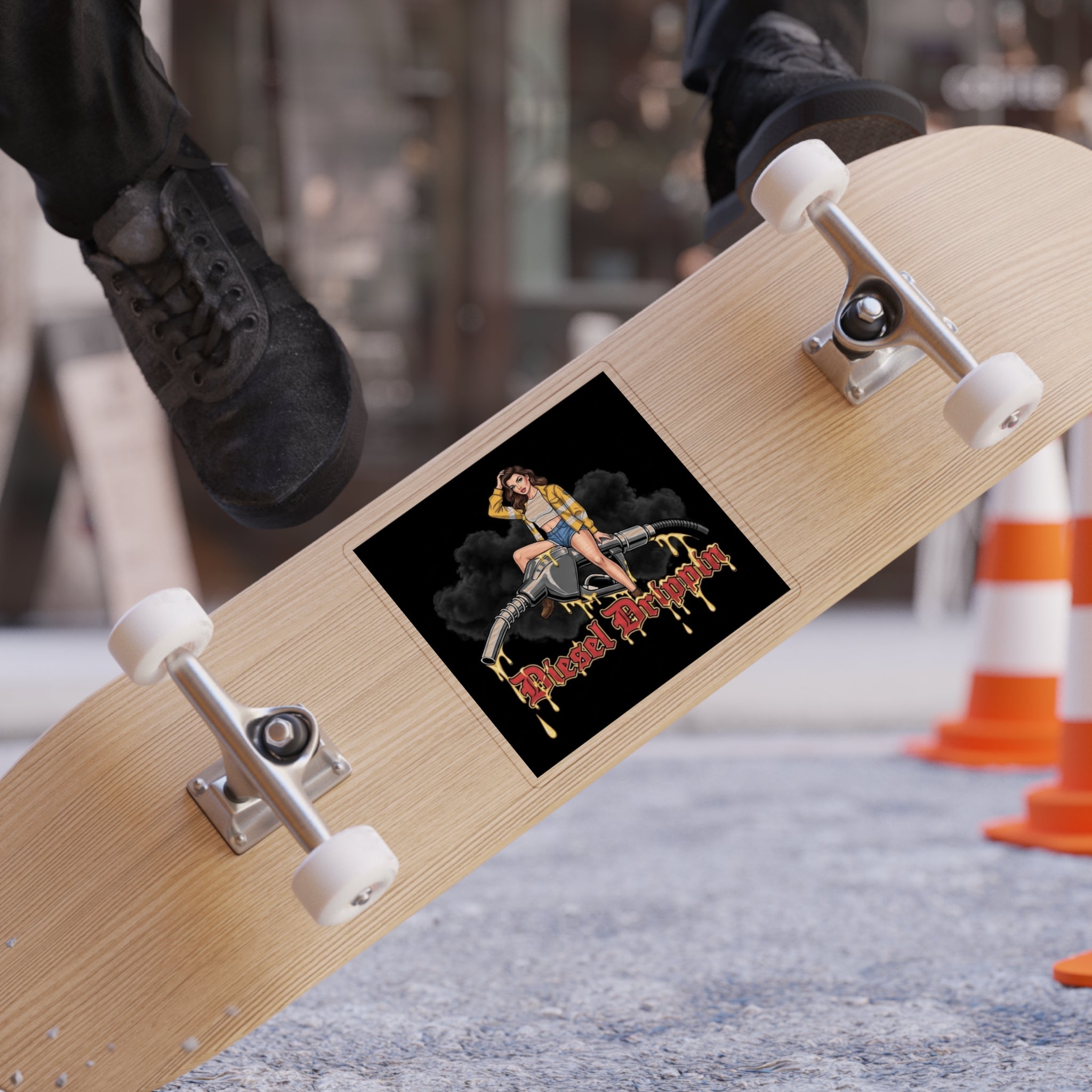 Diesel Drippin' Gas Pump Pinup Sticker — Die‑Cut Outdoor Decal