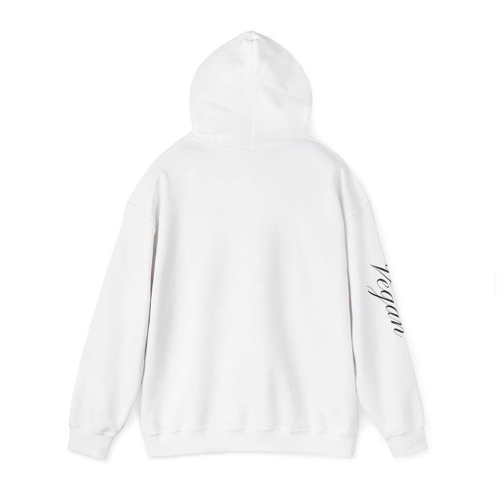 Vegan Watercolor Shell Hoodie — Feminine Ocean-Inspired Vegan Pride Sweatshirt