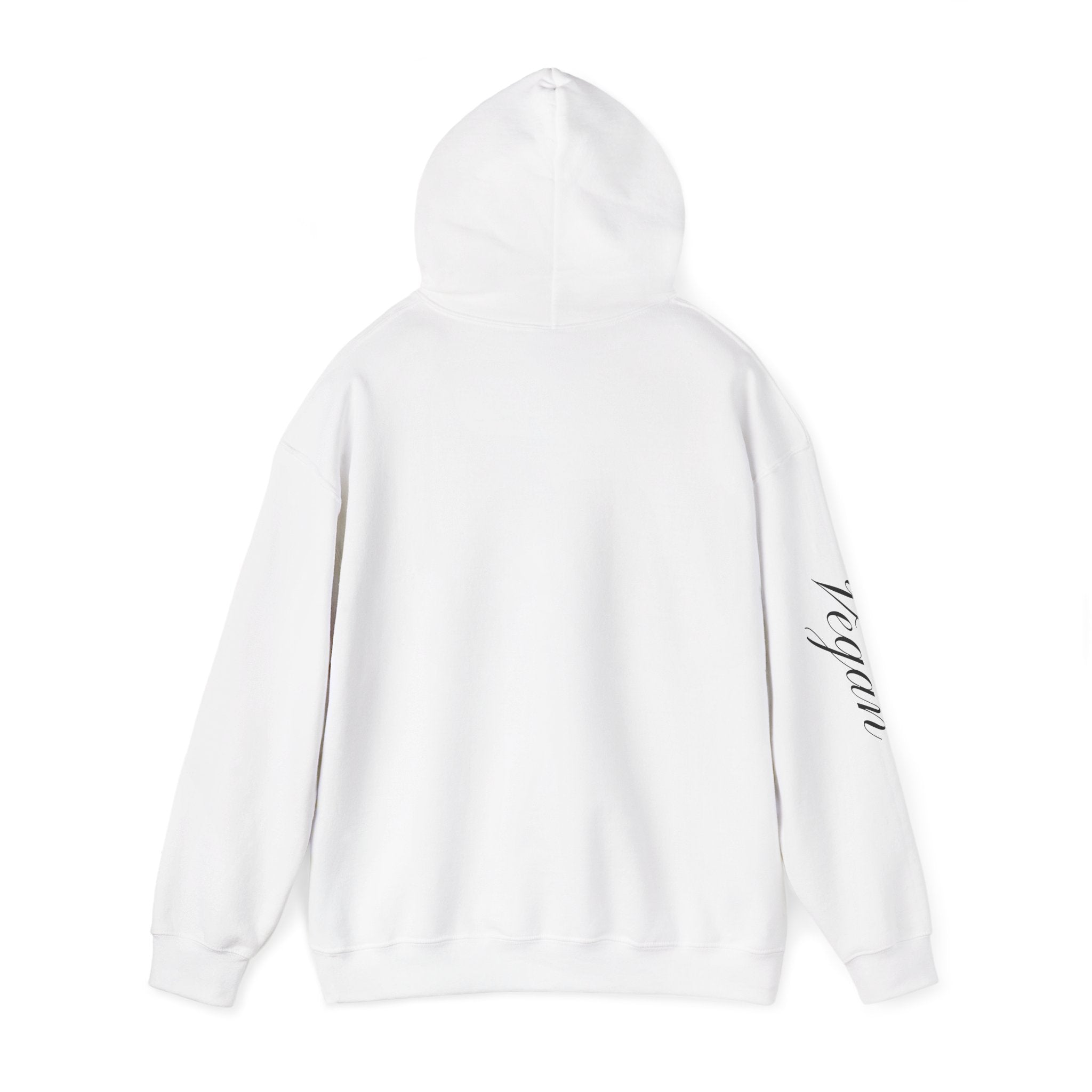 Vegan Watercolor Shell Hoodie — Feminine Ocean-Inspired Vegan Pride Sweatshirt