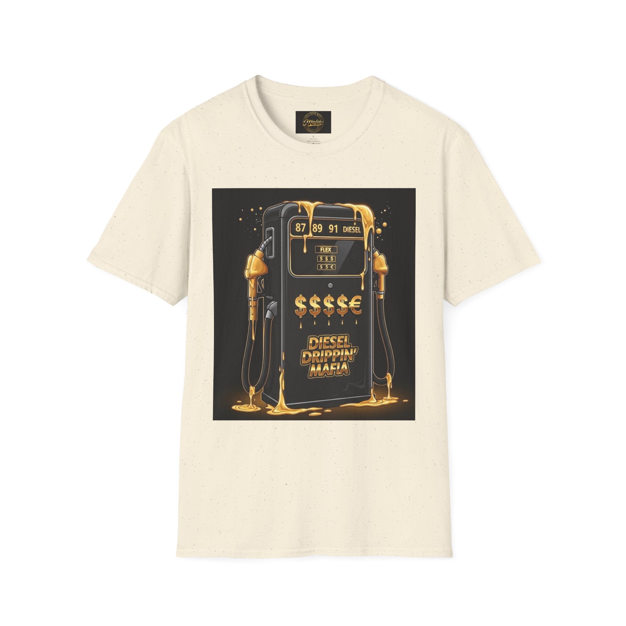 Gas Pump Gold Tee — "Diesel-Diamond Mafia" Retro Fuel Design T-Shirt