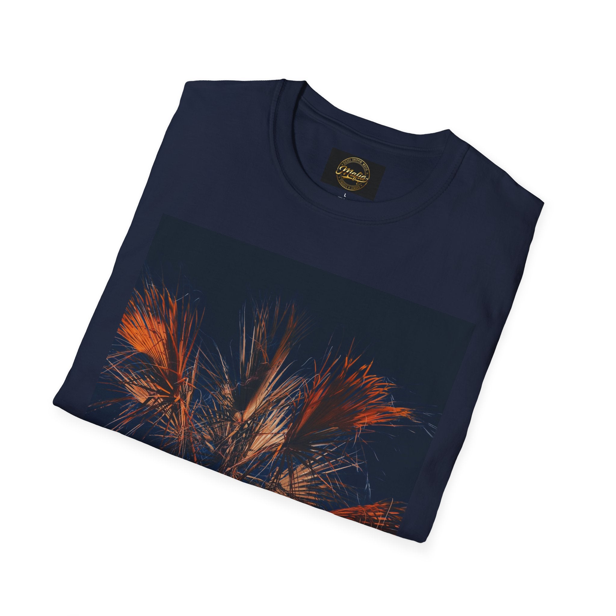 Palm Night Photo T-Shirt — Moody Sunset Palm Tree Tee