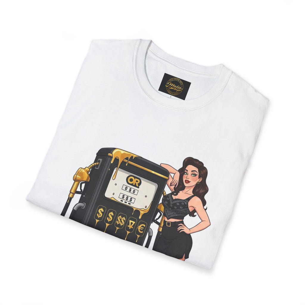 Pin-Up Girl Gas Pump T-Shirt — Diesel Drip'n Mafia Vintage Fuel Art Tee