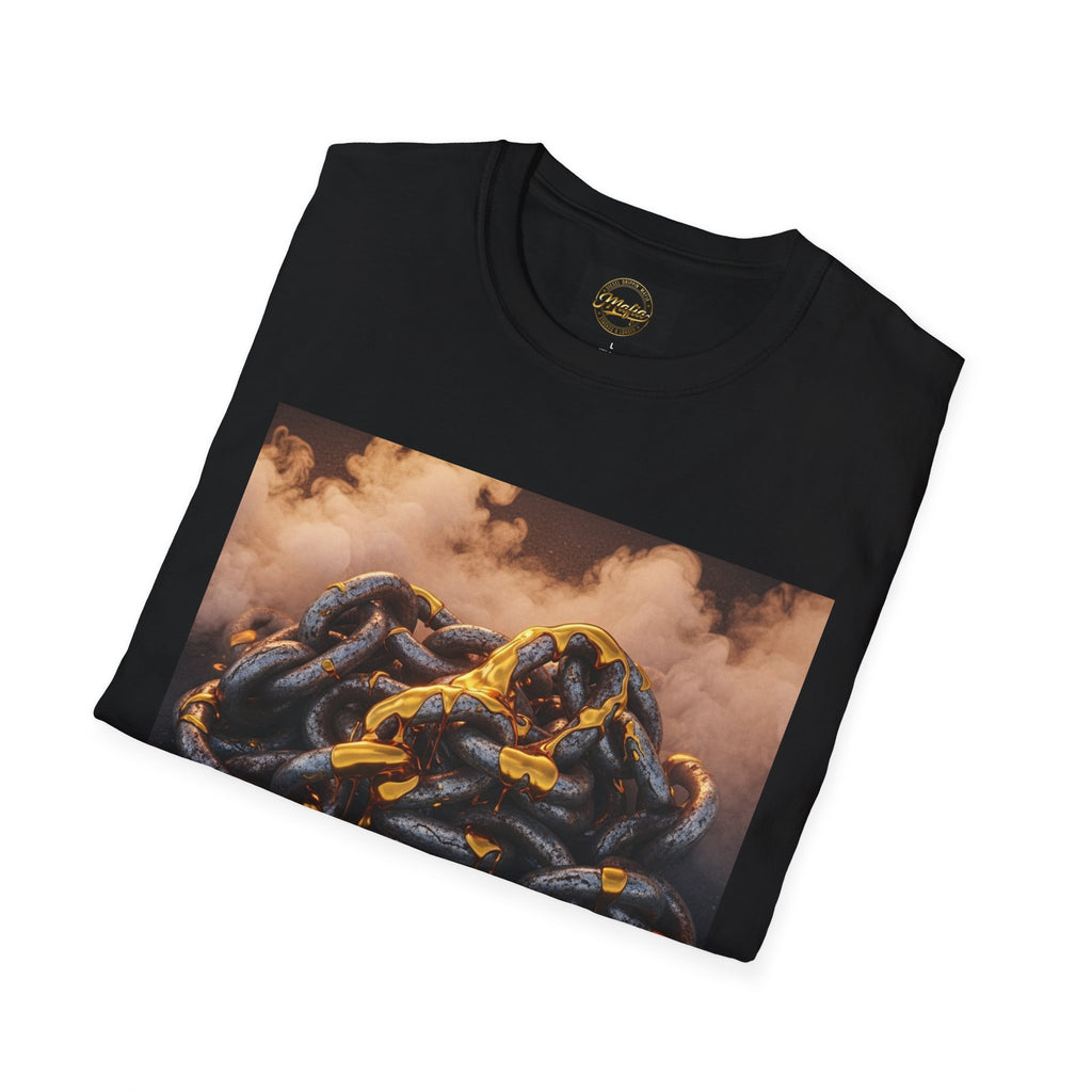 Chains with gold drippin Graphic T-Shirt — Surreal Nautical Art Tee