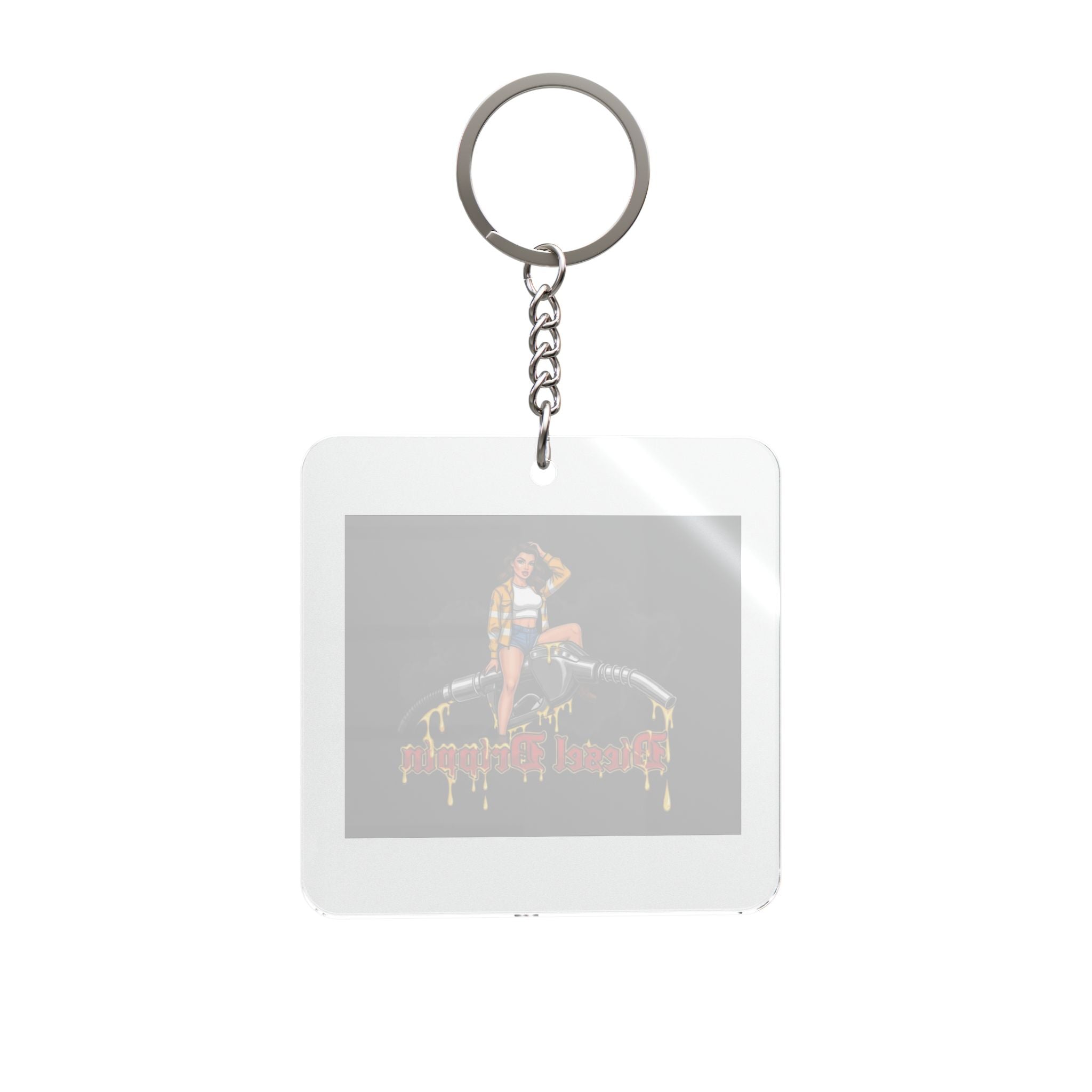 Square Keychain — Retro Pin-Up '' Drippin