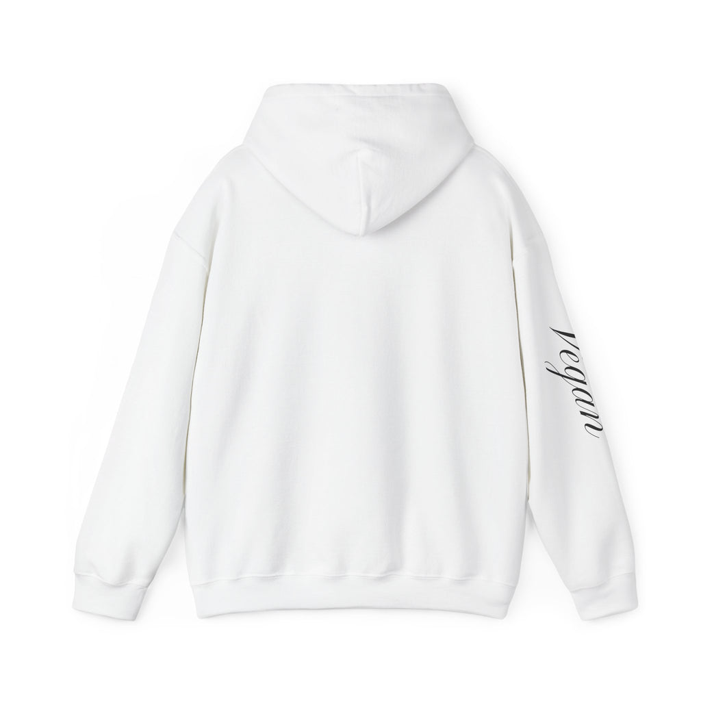 Vegan Watercolor Shell Hoodie — Feminine Ocean-Inspired Vegan Pride Sweatshirt