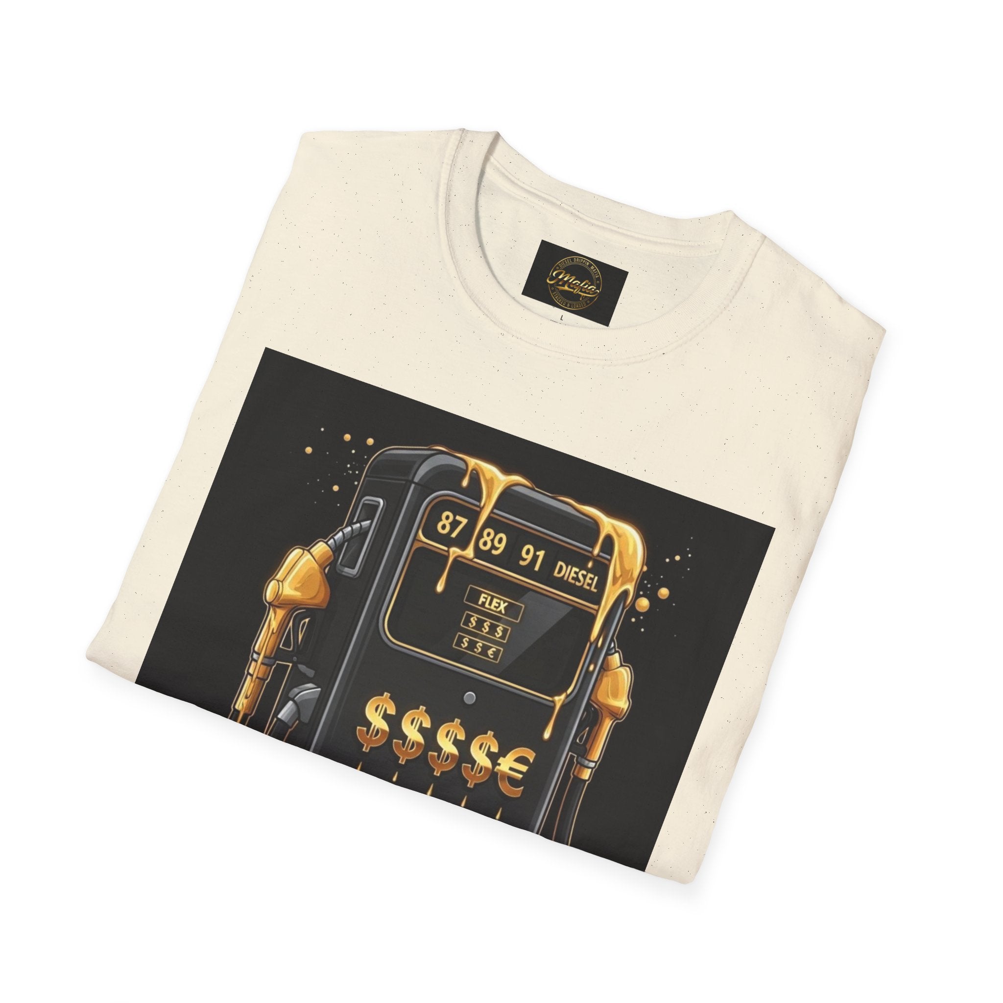 Gas Pump Gold Tee — "Diesel-Diamond Mafia" Retro Fuel Design T-Shirt